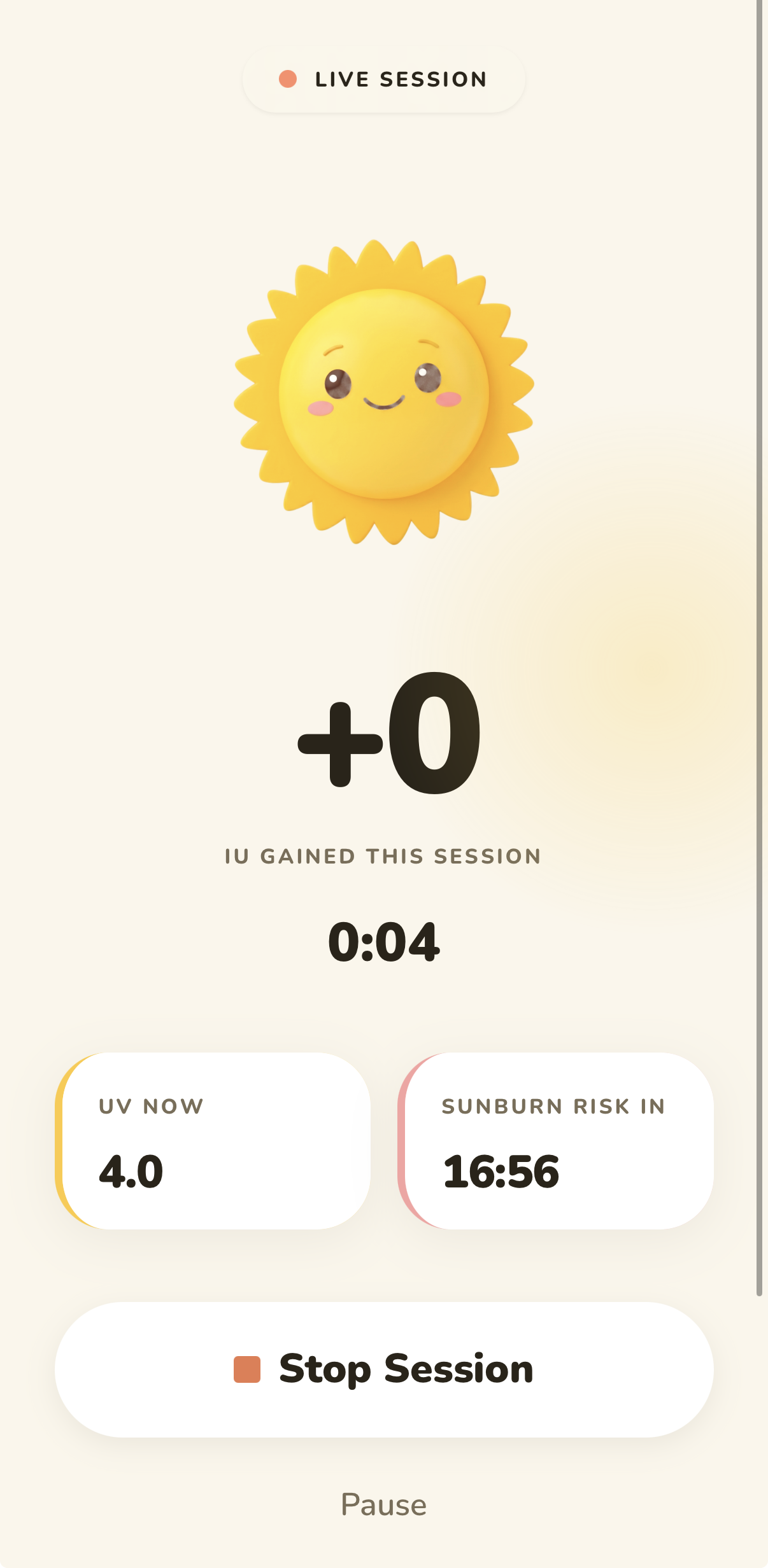 Bask live session tracker with UV and burn risk